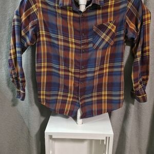 Magellan Outdoors Women's  Blue and Yellow Plaid Shirt